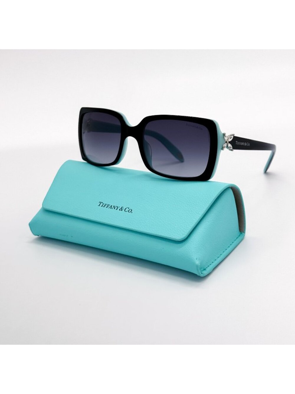 New Tiffany & Co Sunglasses TF4047B 8055/3C Black Blue Women Eyewear - Picture 2 of 11